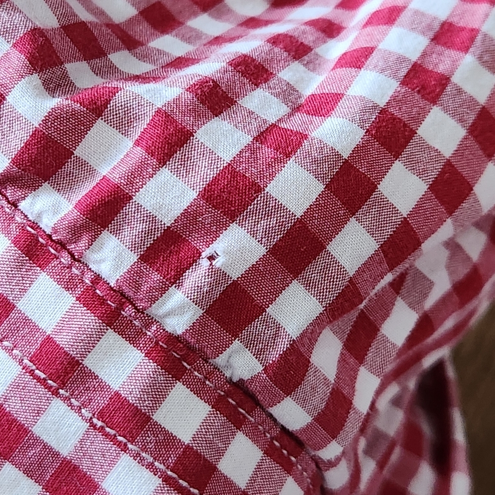 TailorByrd men's red gingham button-up shirt size medium normcore preppy casual - Picture 8 of 10